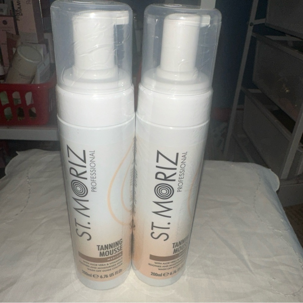 St Moriz Self Tanning Mousse Medium 2 Bottles New Sealed 6.76 each